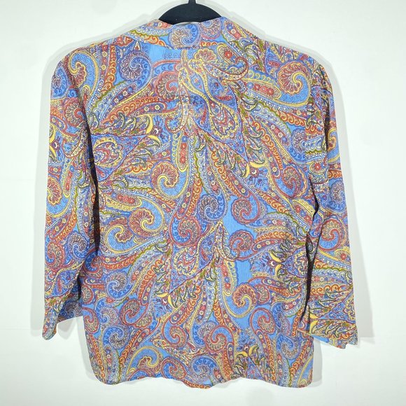 Liz Claiborne Blue Paisley Outfit Top S and Skirt 8 Womens 2 Piece Set - Picture 7 of 14